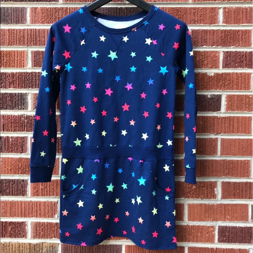 Rainbow Star Tunic Sweatshirt Long Sleeve Dress